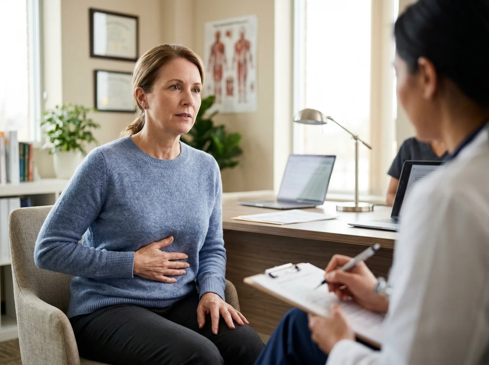 Durere de stomac – cauze frecvente, când trebuie să mergi la medic și cum poți face consultația cu bilet de trimitere (CAS)