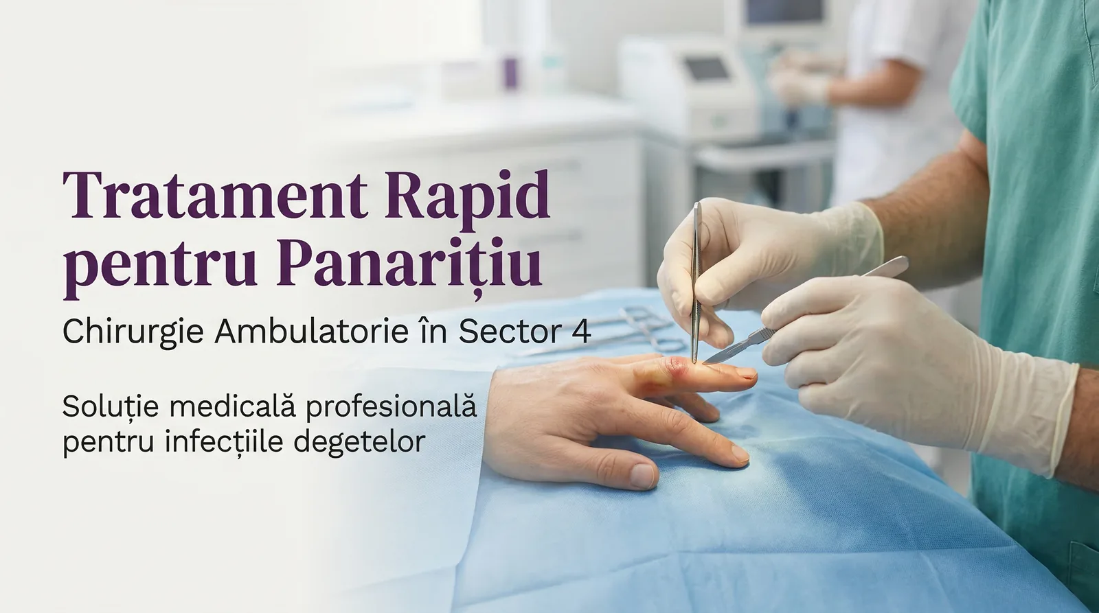 Panarițiu (infecția degetului) – tratament chirurgical în București Sector 4 (cu bilet de trimitere CAS)