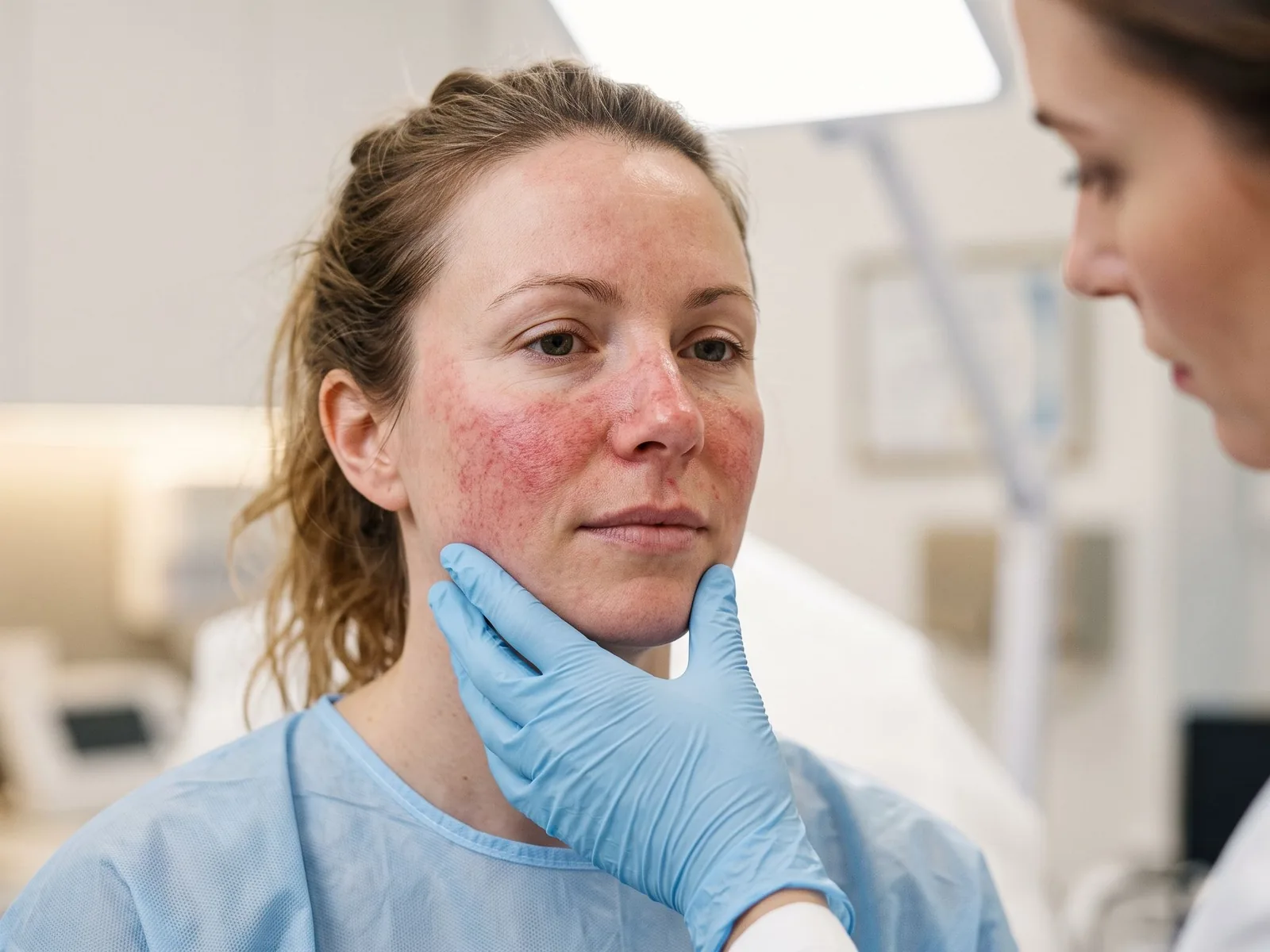 Rozacee: roșeață persistentă a feței și consult dermatologic
