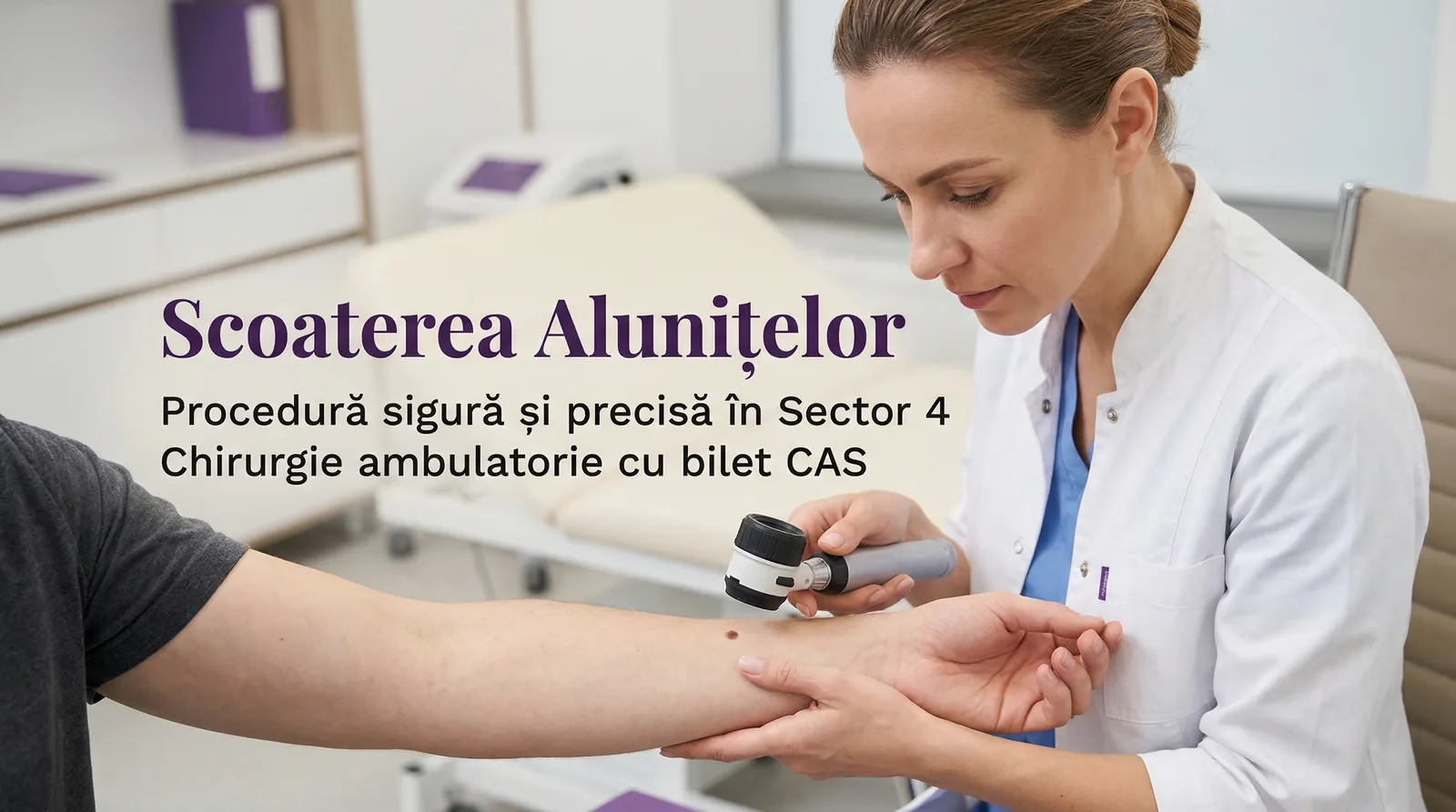 Scoaterea alunițelor – când este necesară excizia în București Sector 4 (cu bilet de trimitere CAS)